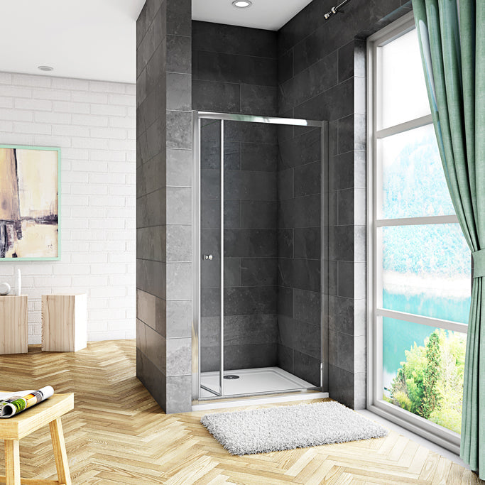 80 cm H.185 cm Falttür Duschabtrennung 5mm Glas Nischentür