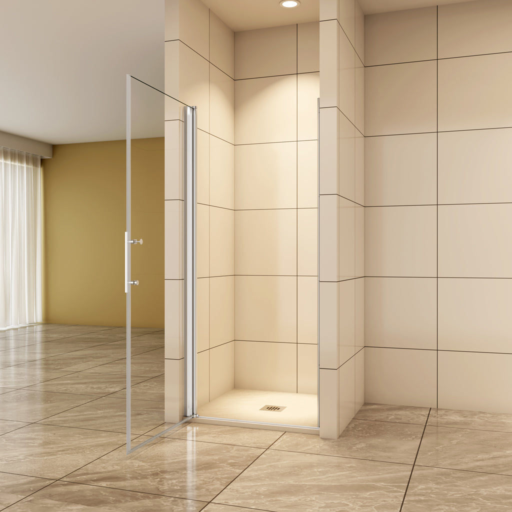 Nischentür 90 cm H.195 cm Drehtür 6mm NANO Glas Duschkabine