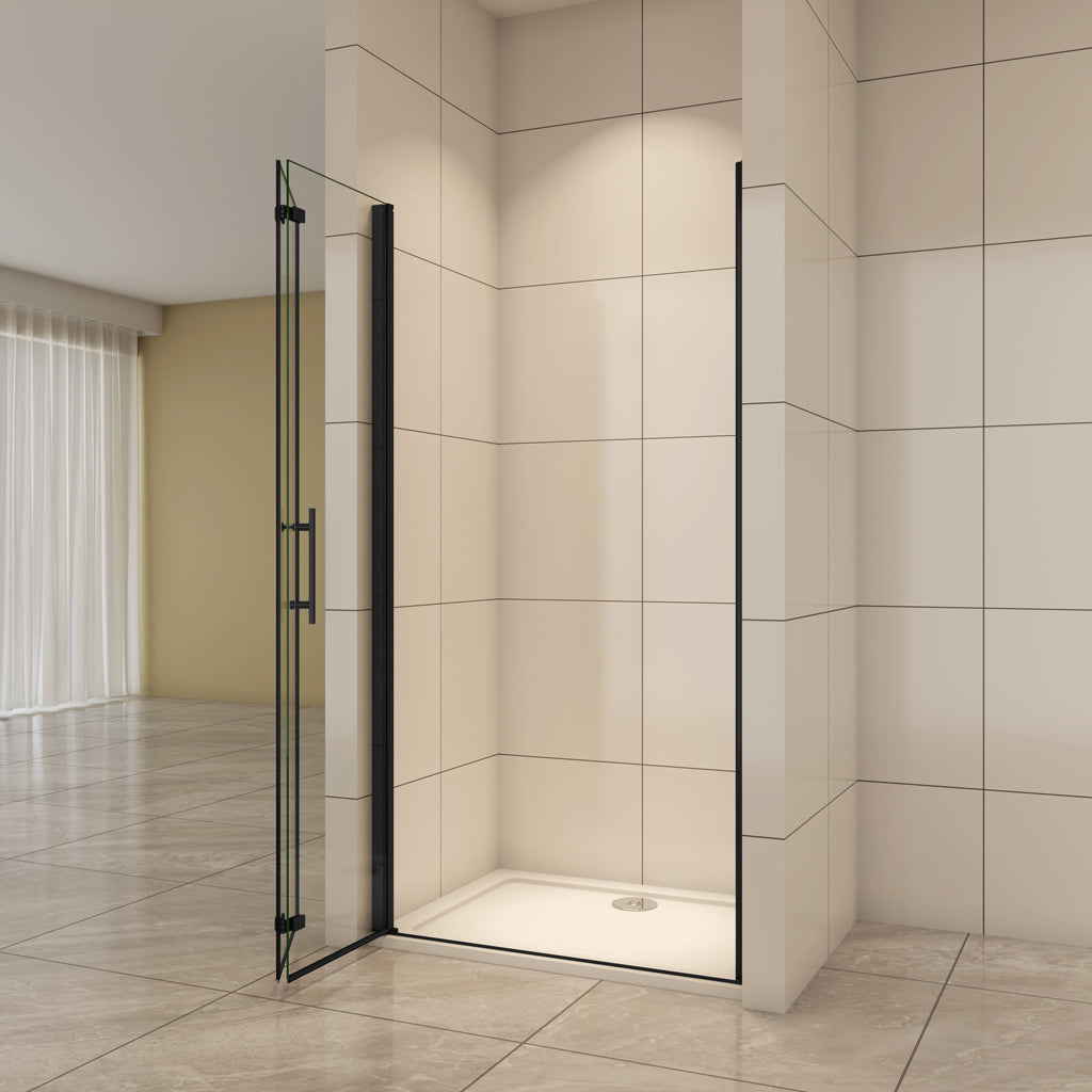 Nischentür 90 cm H.195 cm Falttür 6mm NANO Glas Duschkabine