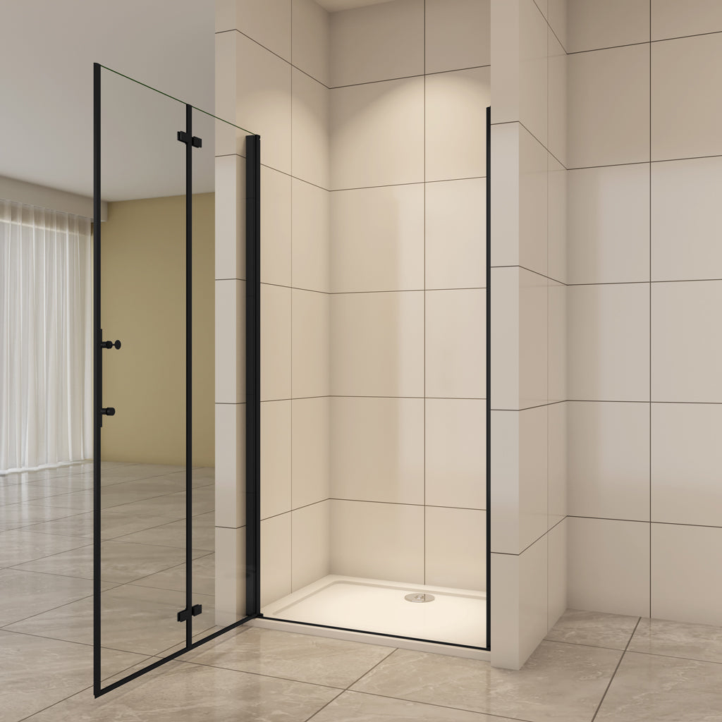 Duschkabine Nischentür Duschtür 90 cm Falttür 6mm NANO Glas Aica