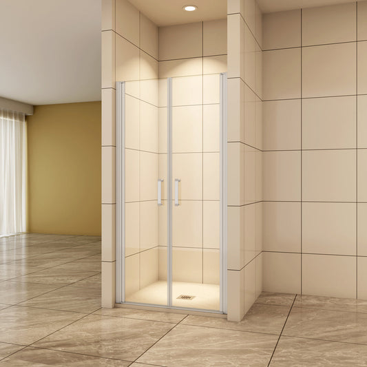 Aica Nischentür 90 cm 5mm Glas Pendeltür Duschabtrennung