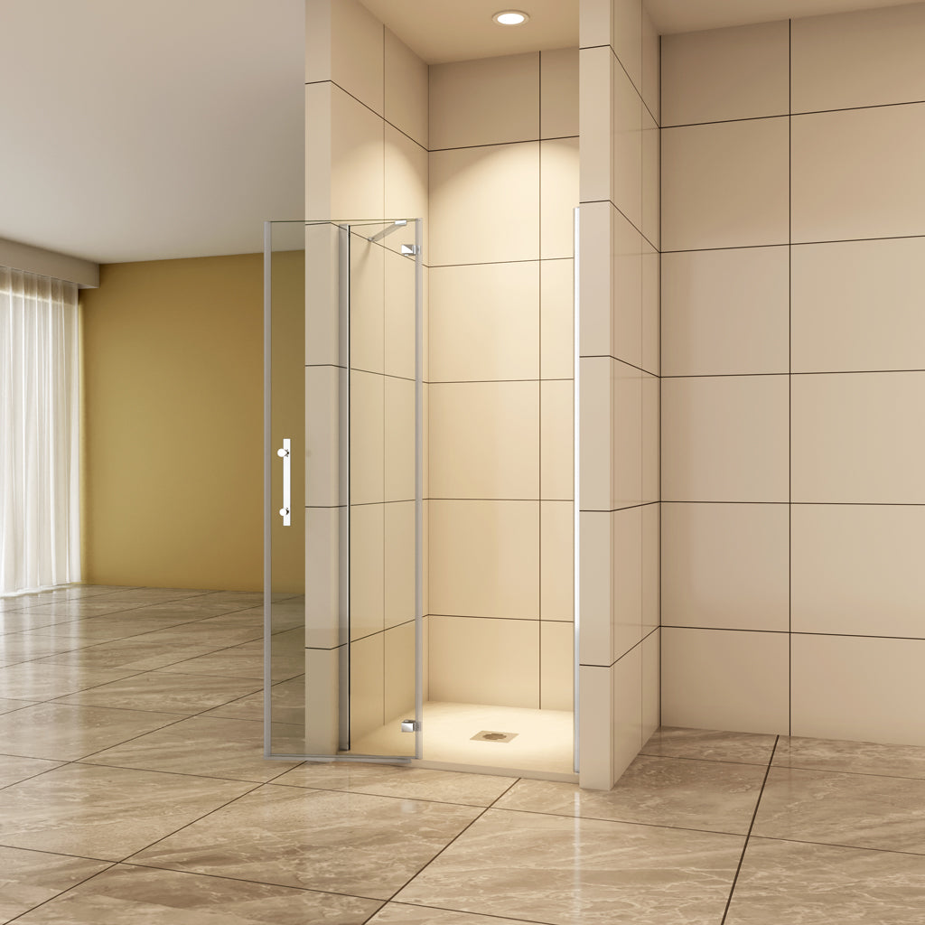 Nischentür 90 x H.185 cm Drehtür 6mm NANO Glas Duschkabine