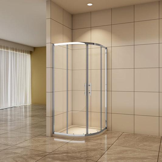 Aica Rundduschen 80x80 cm 5mm Glas Schiebetür Duschabtrennung