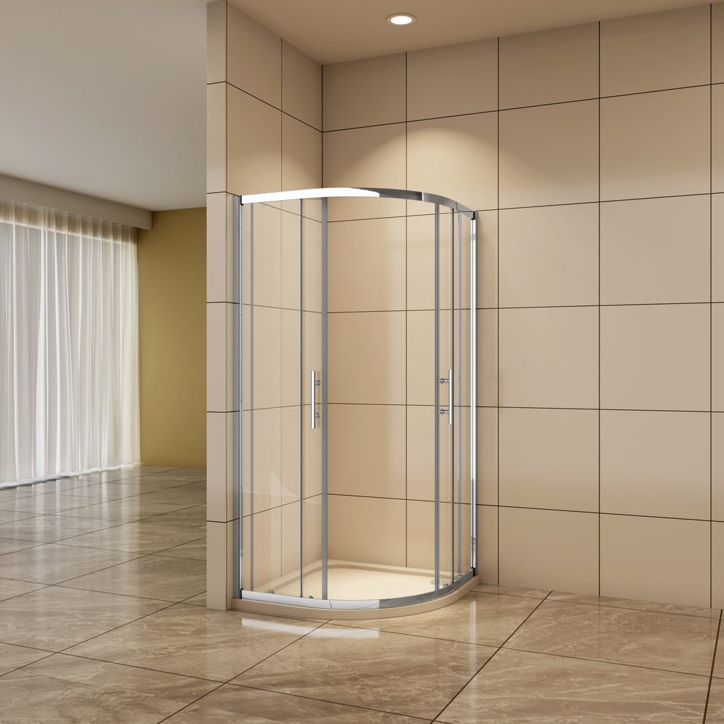 80x80 cm H.185 cm Schiebetür Duschabtrennung 5mm Glas Rundduschen