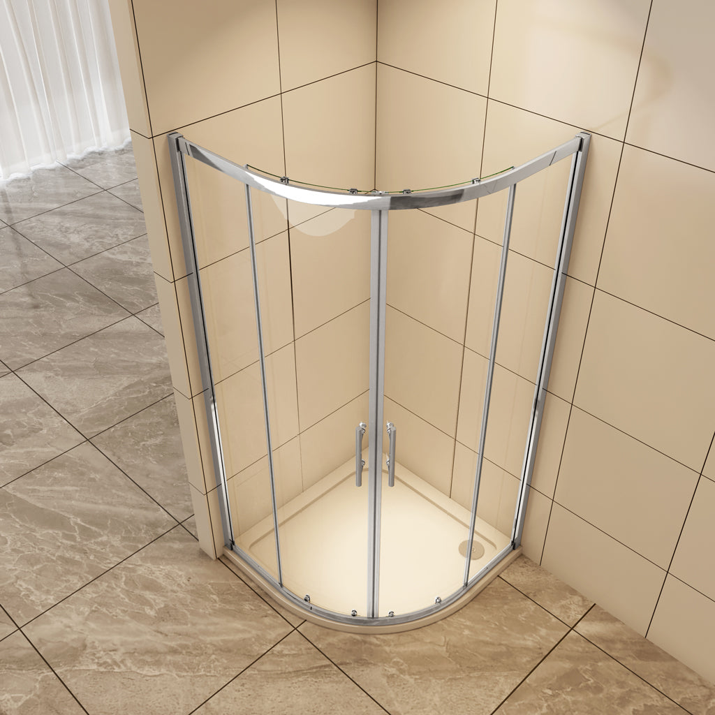 Duschkabine Rundduschen 80x80 cm Schiebetür 5mm Glas