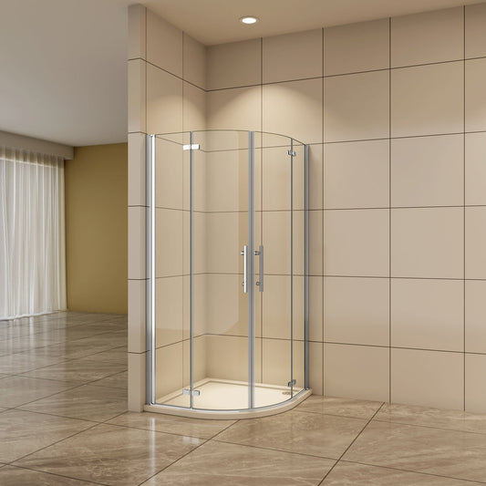 Aica Rundduschen 90x90 cm 6mm NANO Glas Drehtür Duschabtrennung