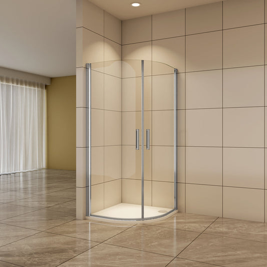 Rundduschen 90x90 cm 6mm NANO Glas Drehtür Duschabtrennung