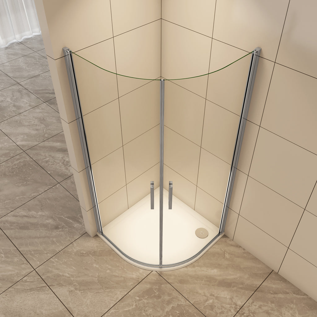 Rundduschen 90x90 x H.195 cm Drehtür 6mm NANO Glas Aica Duschkabine