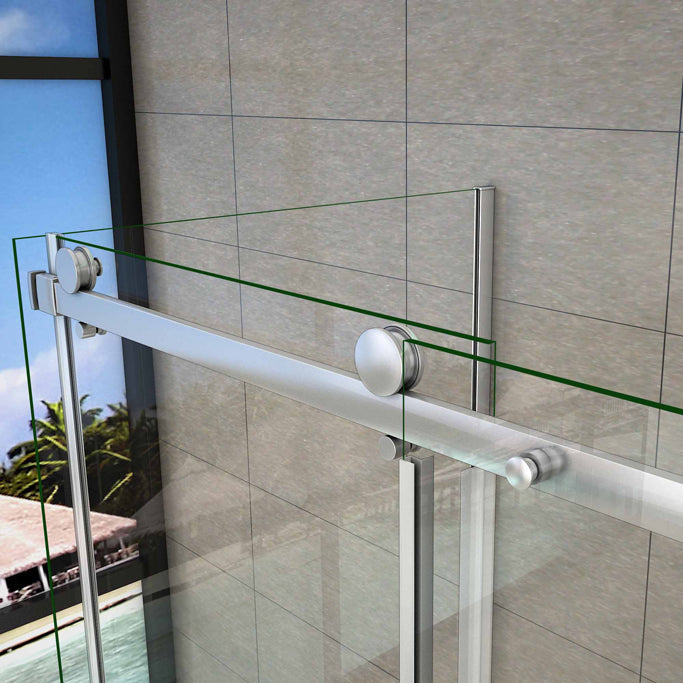 U-Form 110x90 cm H.195 cm Schiebetür 6mm Glas Aica Duschkabine