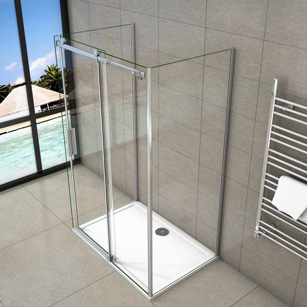 Duschkabinen Duschabtrennung 120x90 cm U-Form Duschkabine Schiebetür Duschkabine Aica Glas