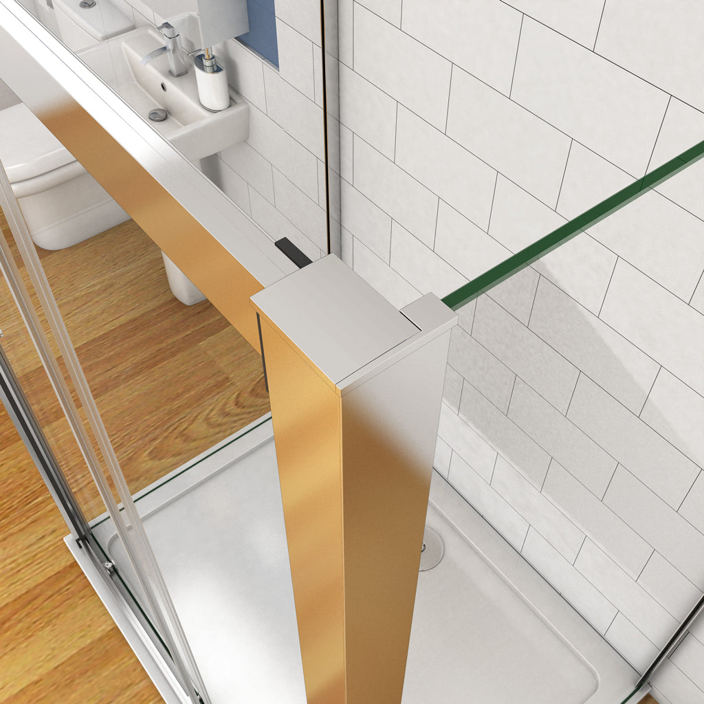U-Form 140x70 cm H.190 cm Schiebetür 5mm Glas Aica Duschkabine
