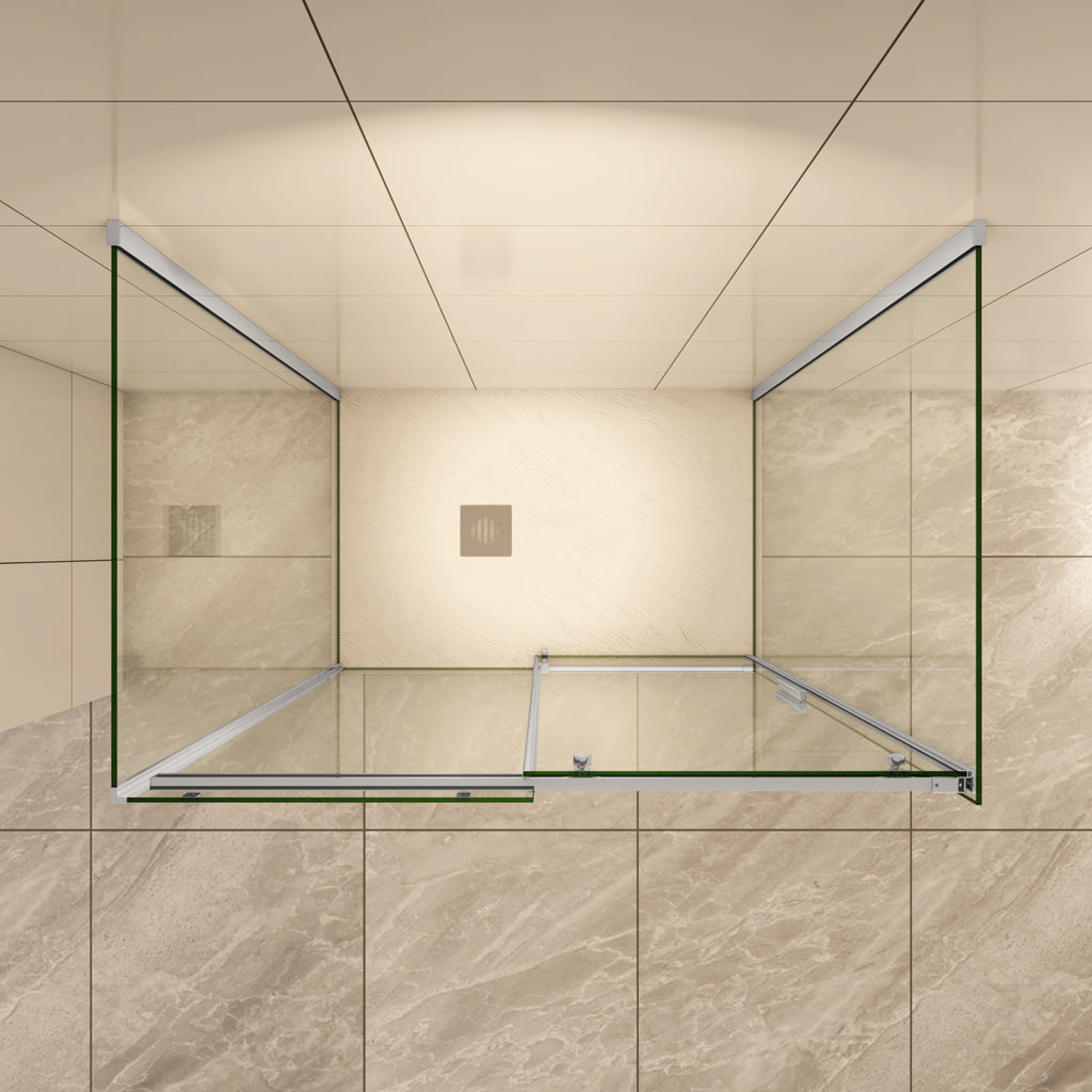 Duschkabinen Duschabtrennung 140x80 cm U-Form Duschkabine Schiebetür Duschkabine Aica Glas