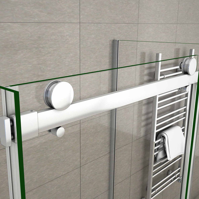 U-Form 140x90 x H.195 cm Schiebetür 8mm NANO Glas Duschkabine