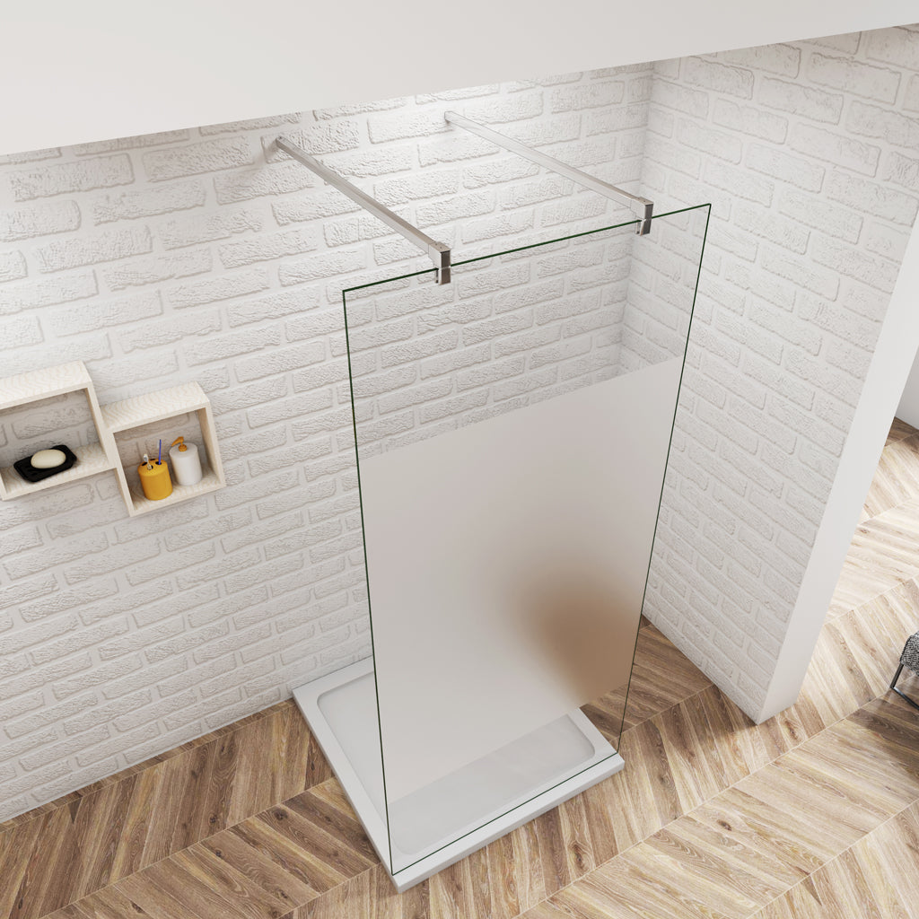 107.7 cm H.200 cm Offen Duschabtrennung 10mm Glas + Splitterschutzfolie Walk In Duschwand Dusche