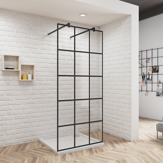 Walk In 77.7 cm Duschwand 8mm NANO Glas Offen Stützstange Duschabtrennung