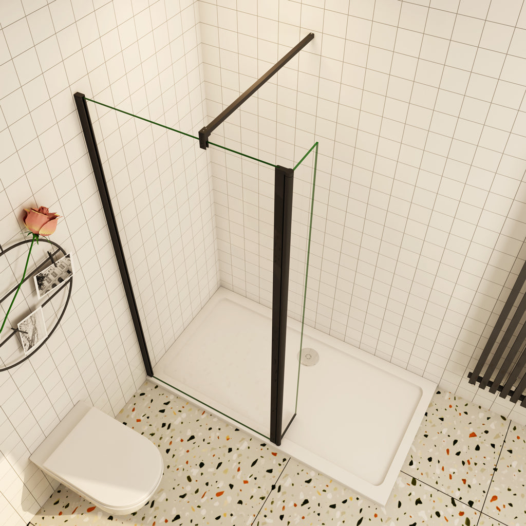 85 x H.200 cm Offen Duschabtrennung 8mm NANO Glas Walk In Duschwand Dusche