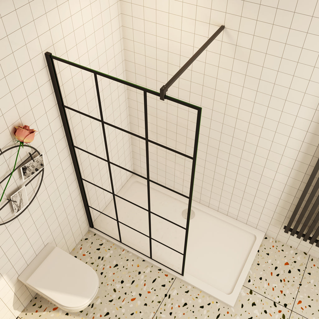 90 cm H.200 cm Duschabtrennung 8mm NANO Glas Aica Walk In Duschwand Dusche