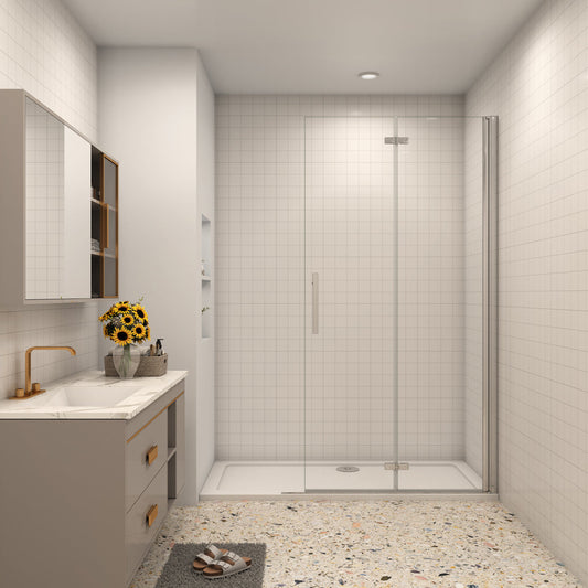 Walk In Duschtür 116 cm 6mm NANO Glas Falttür Duschabtrennung Dusche