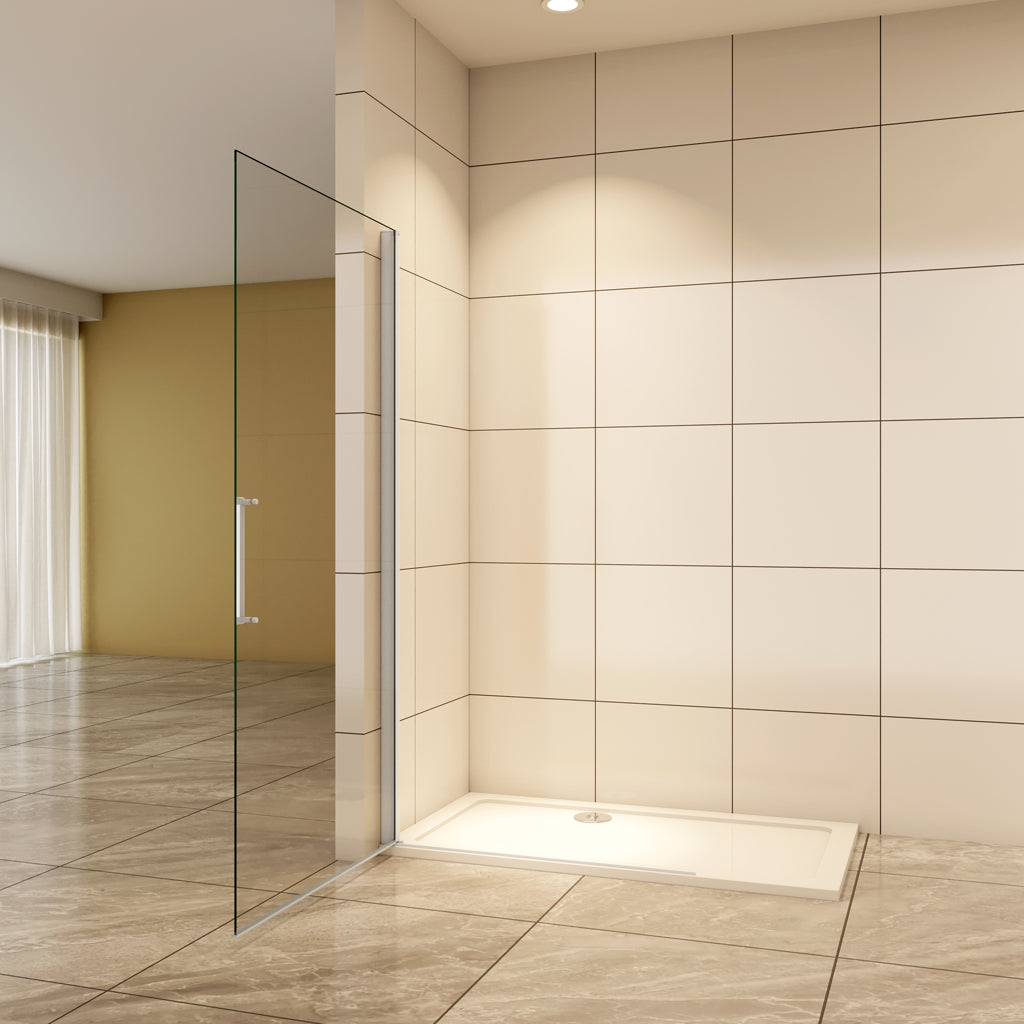Duschkabine Walk In Duschwand Duschtür 72 cm Drehtür 5mm Glas