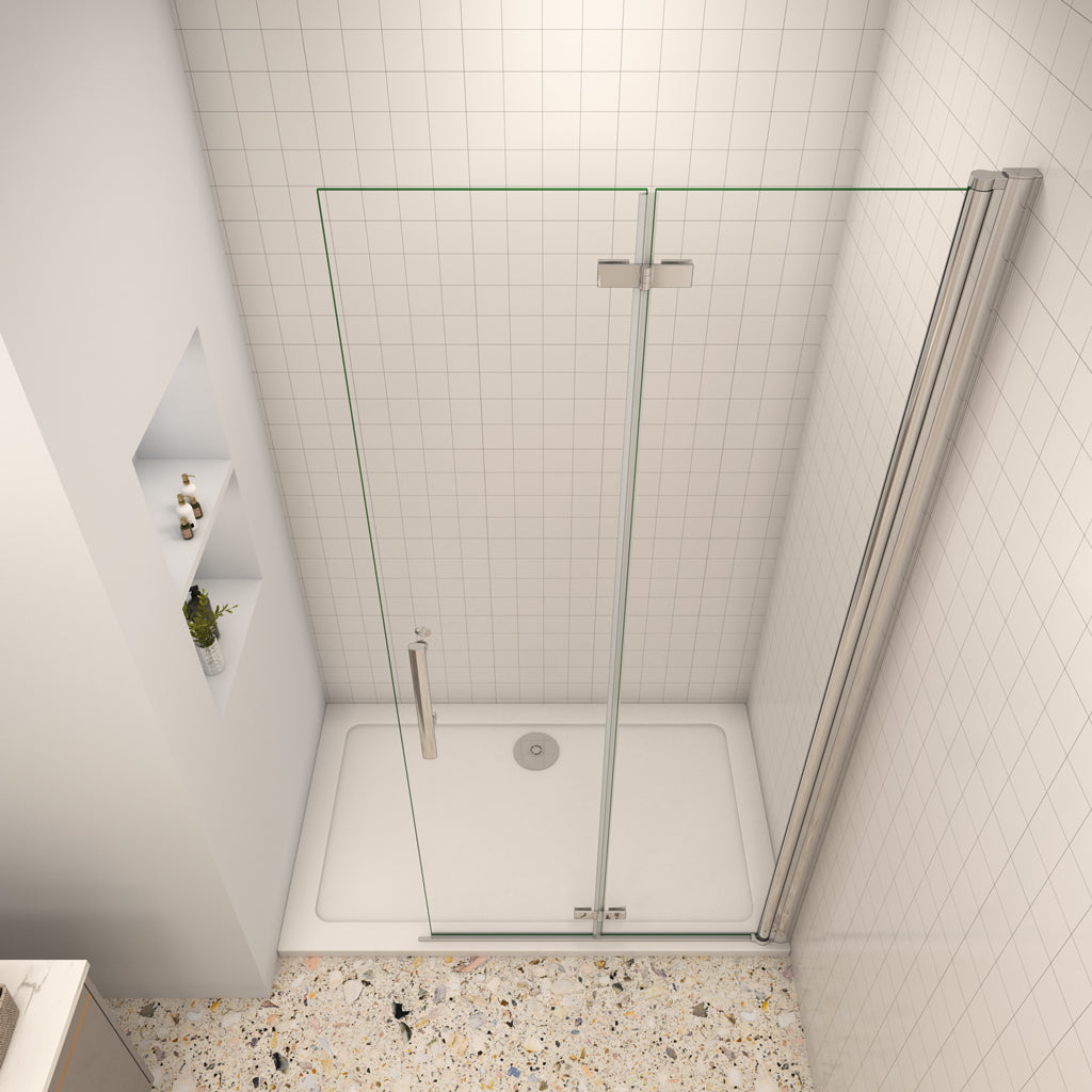 86 cm H.195 cm Falttür Duschabtrennung 6mm NANO Glas Aica Walk In Duschwand Dusche Duschtür