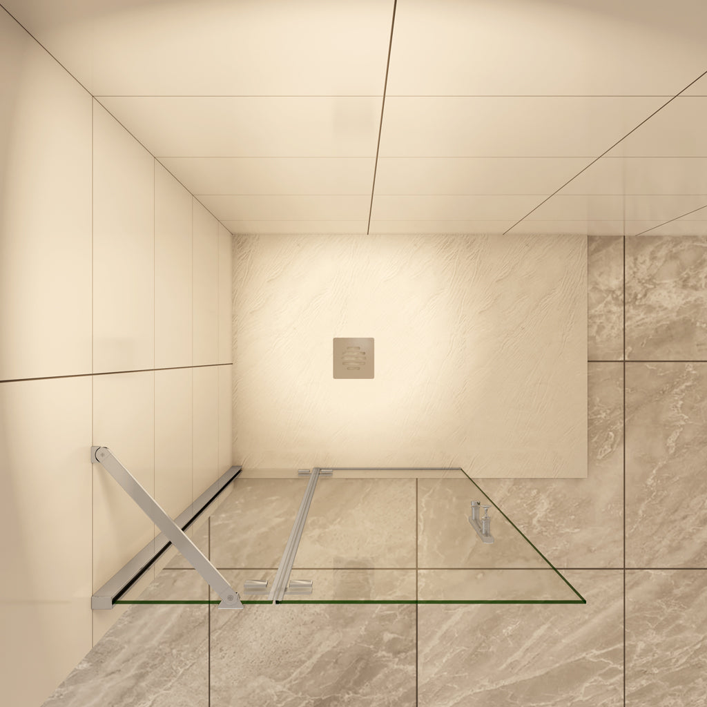 Walk In Duschtür 96 cm H.185 cm Drehtür 6mm NANO Glas Duschkabine