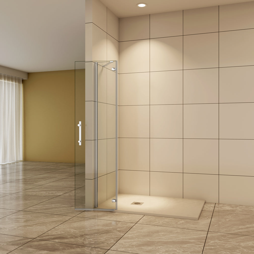 96 x H.185 cm Drehtür Duschabtrennung 6mm NANO Glas Walk In Duschwand Dusche Duschtür