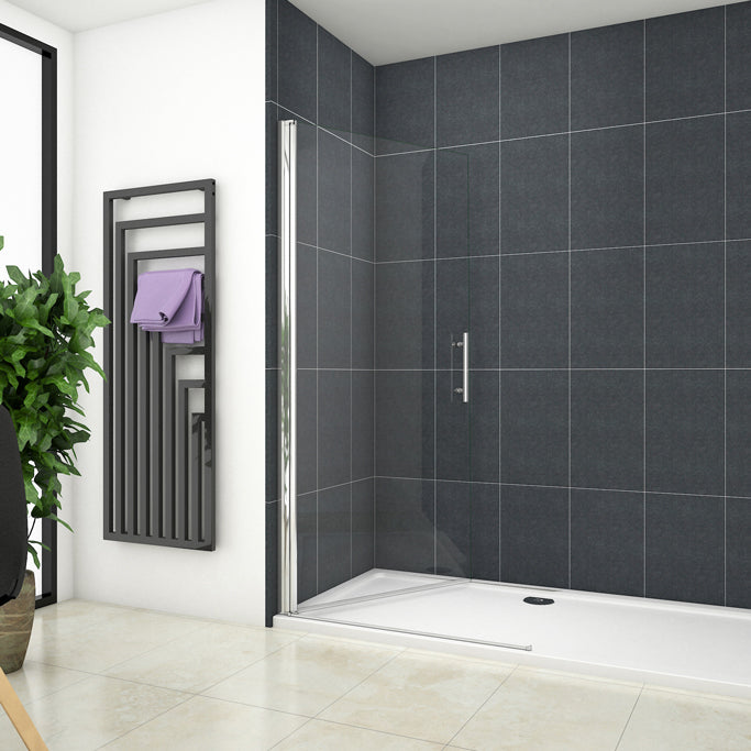 Walk In Duschtür 96 x H.185 cm Drehtür 6mm NANO Glas Duschkabine