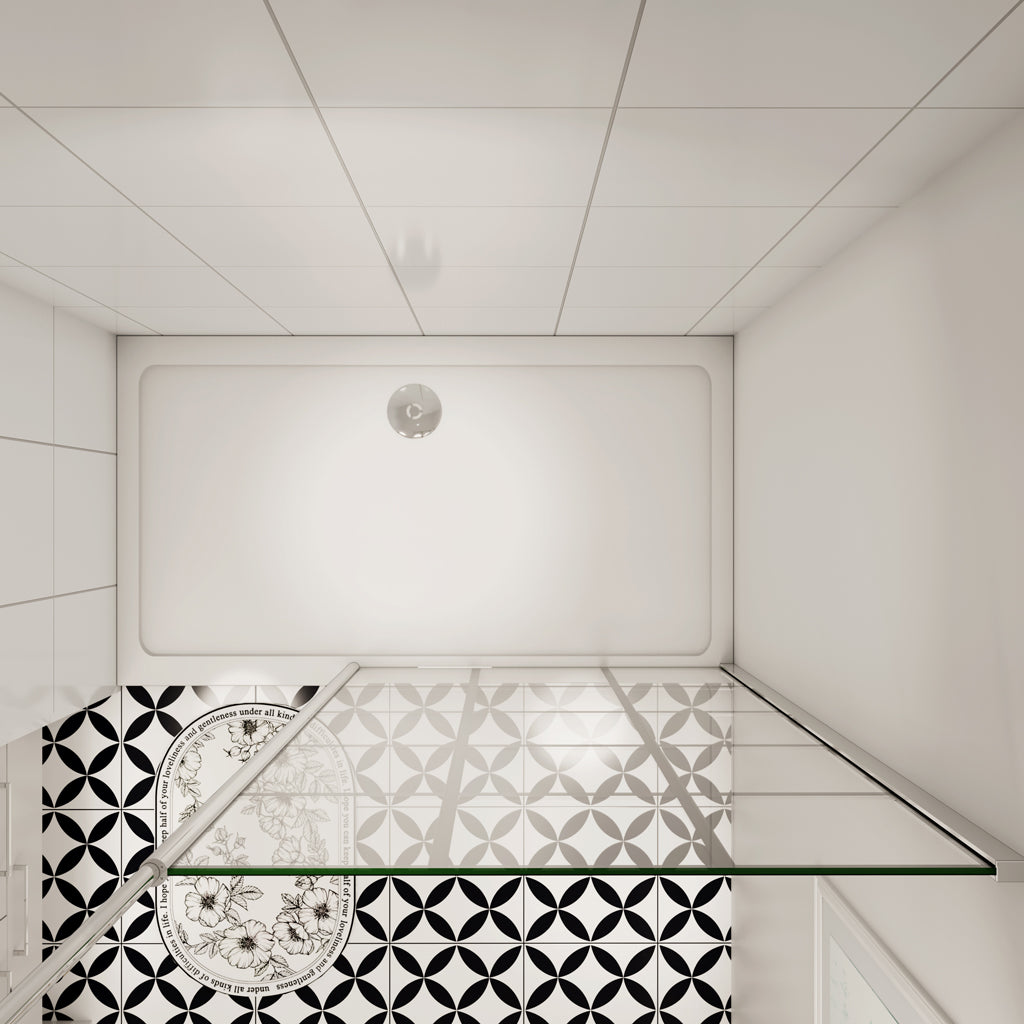 Walk In Duschwand 140 cm H.200 cm Offen 8mm NANO Glas Aica Duschkabine Dusche