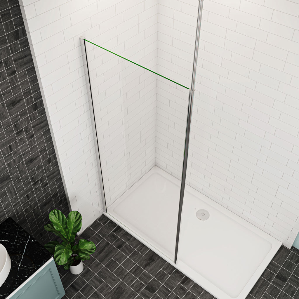 140 x H.200 cm Offen Duschabtrennung 8mm NANO Glas Walk In Duschwand Dusche