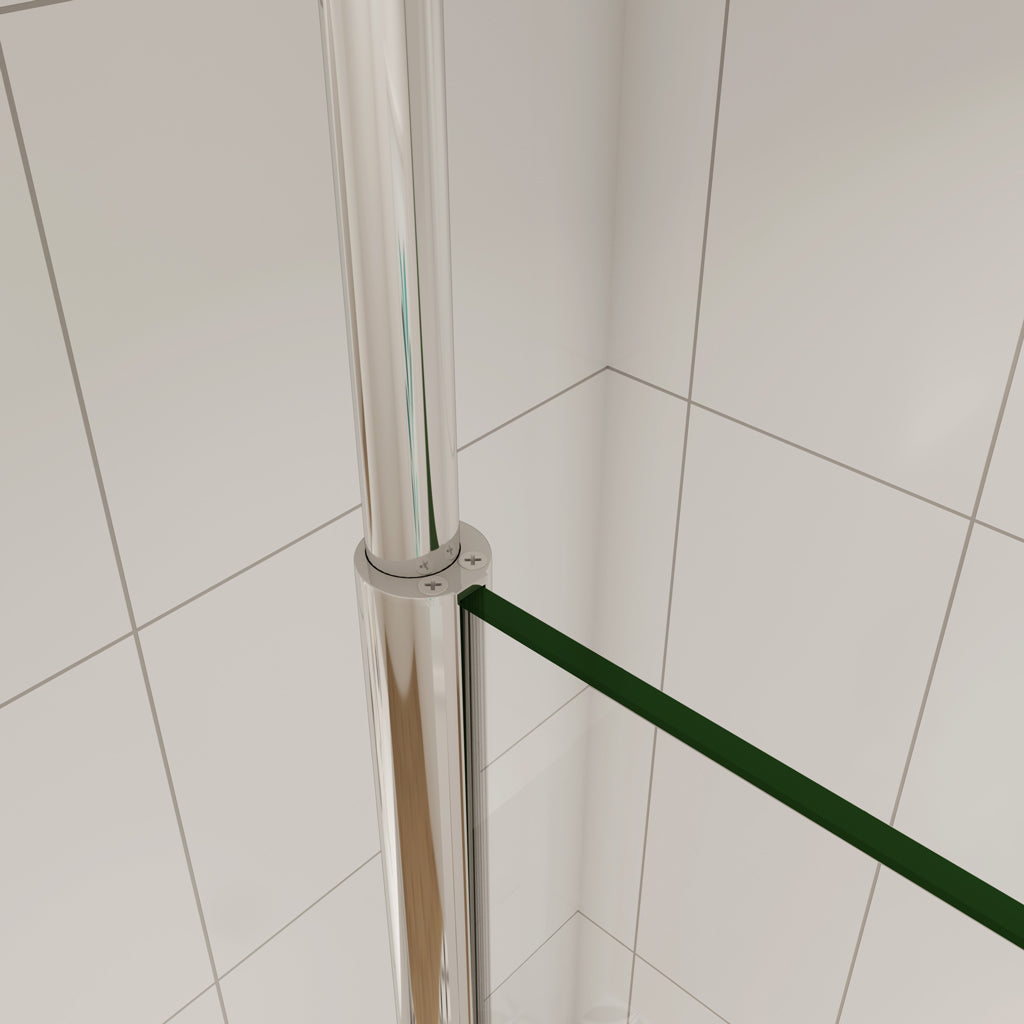 Walk In Duschwand 90 cm H.200 cm Offen 8mm Glas + Splitterschutzfolie Duschkabine Dusche