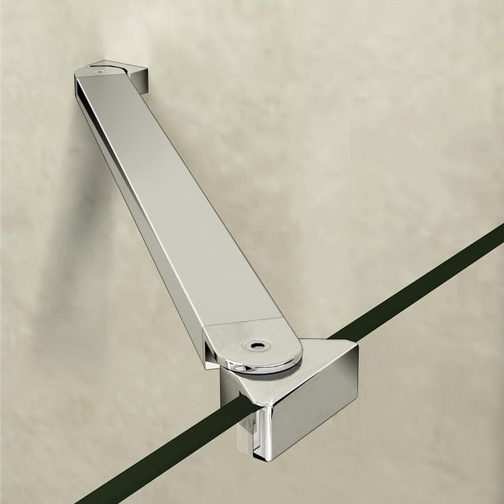 Duschtür Drehtür mit Festteil 90 cm Nische Dusche 8mm NANO Glas H.195 cm