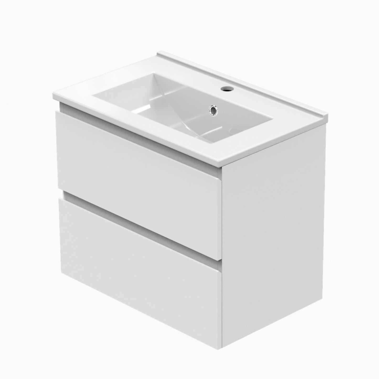 Badmöbel Set CARMEN 60 cm Weiß Waschbecken mit Unterschrank Waschtisch Keramikbecken