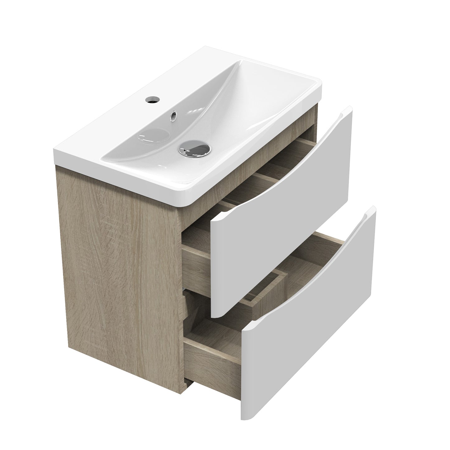Badmöbel CAROLINA 50/60/80 cm weiss Waschbecken mit Unterschrank inkl. 2-Schubladen Soft-Close Funktion