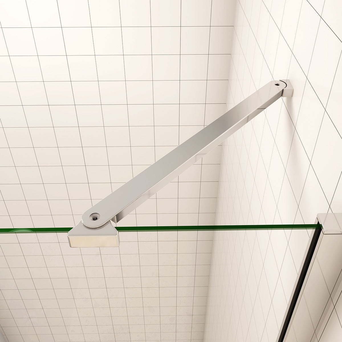80 x 185 cm Dusche Drehtür mit Festteil Nische Duschkabine NANO Glas