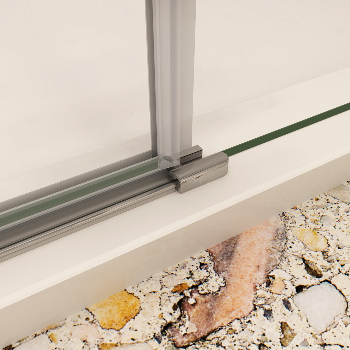 80 x 185 cm Dusche Drehtür mit Festteil Nische Duschkabine NANO Glas