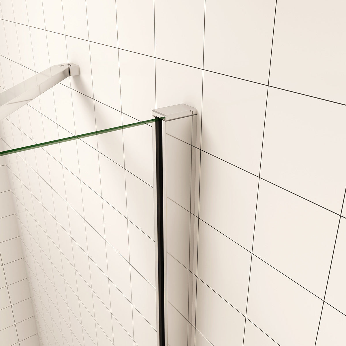 80 x 185 cm Dusche Drehtür mit Festteil Nische Duschkabine NANO Glas