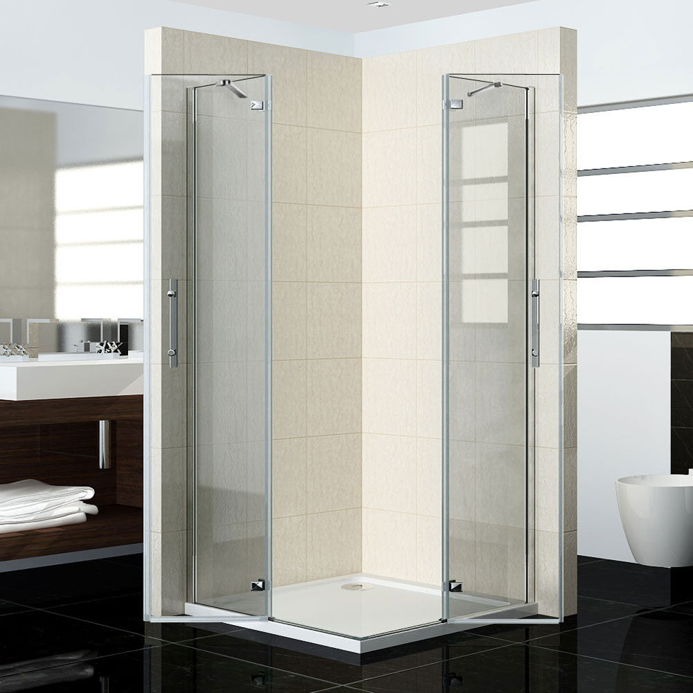 90x90 80x80 Eckeinstieg Eckdusche Duschkabine Glas Höhe: 185cm