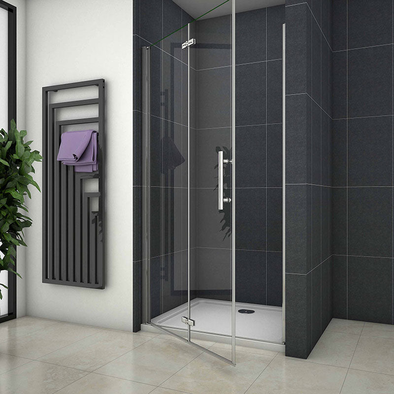 Duschtür Falttür 100 cm NANO Glas H.185 cm Nische Dusche Schwingtür Nischentür