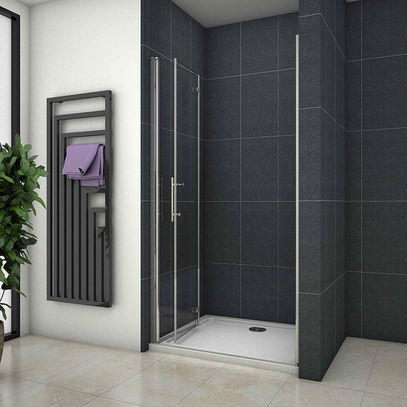 Duschtür Falttür 100 cm NANO Glas H.185 cm Nische Dusche Schwingtür Nischentür