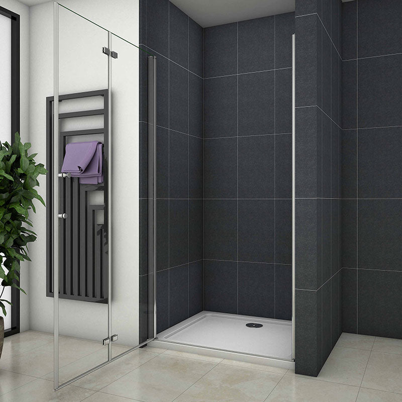Duschtür Falttür 100 cm NANO Glas H.185 cm Nische Dusche Schwingtür Nischentür
