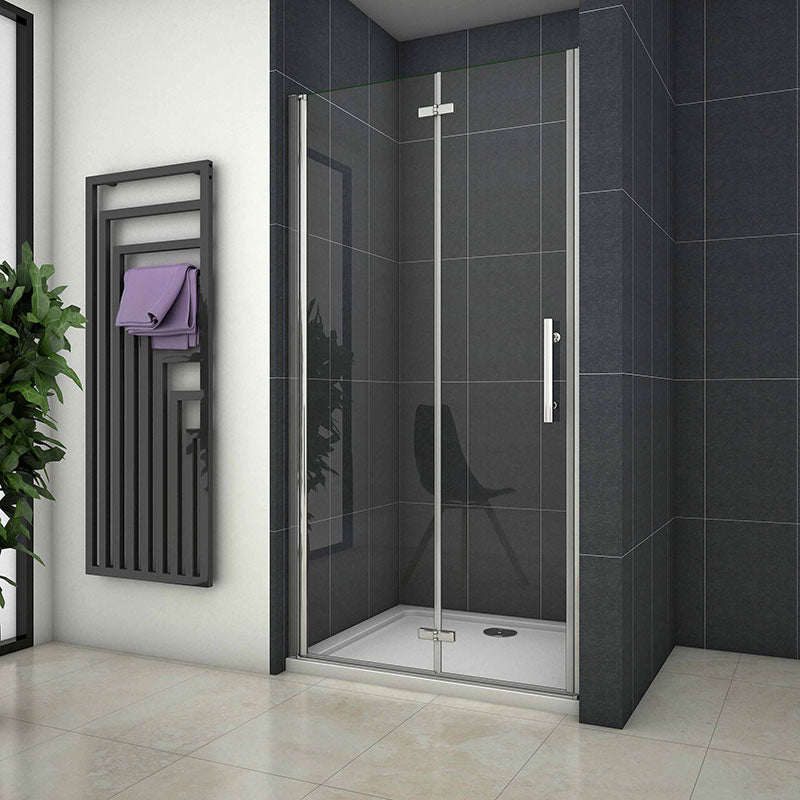 Duschtür Falttür 100 cm NANO Glas H.185 cm Nische Dusche Schwingtür Nischentür