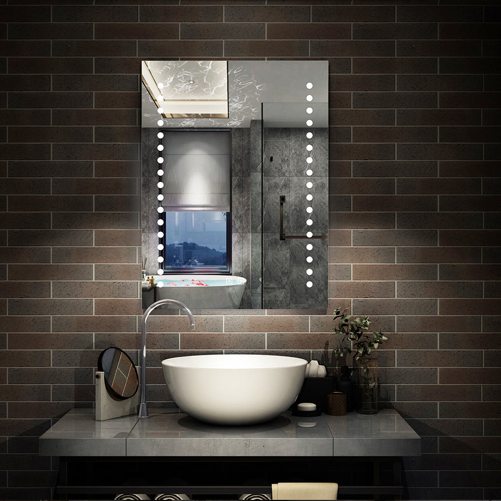 LED Badspiegel 50×70 cm 60×80 cm Wandspiegel mit Beleuchtung Touch Kaltweiß