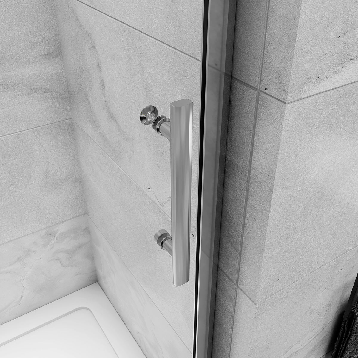Duschkabine 80 x 185 cm Drehtür in Nische 8mm NANO Glas Dusche