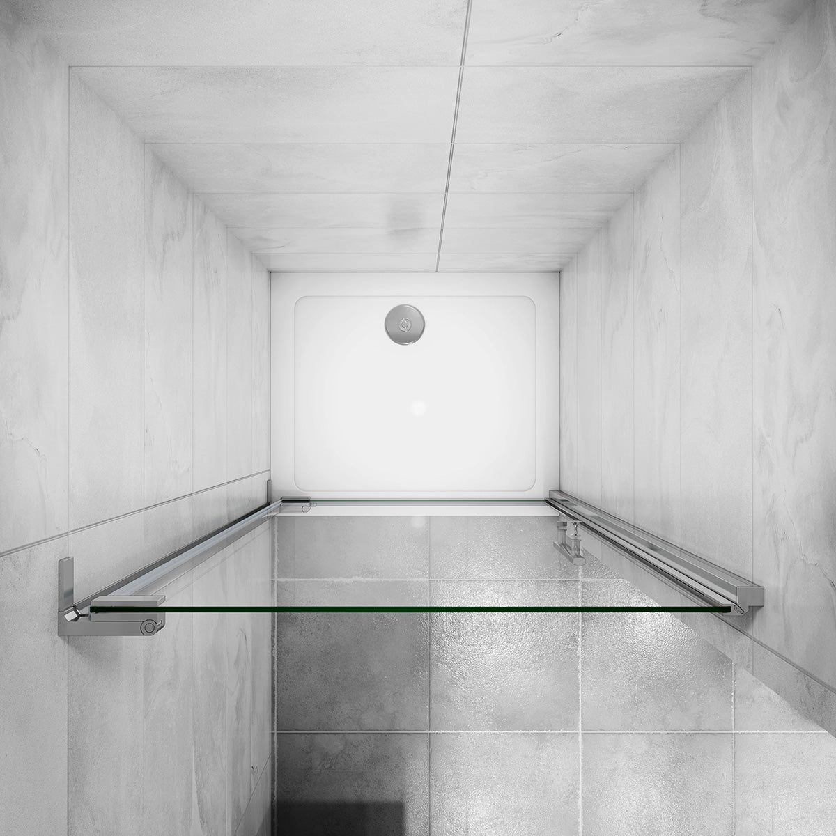 Duschkabine 80 x 185 cm Drehtür in Nische 8mm NANO Glas Dusche