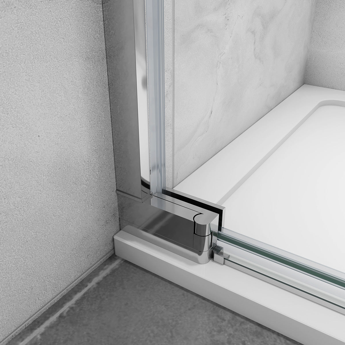 Duschkabine 80 x 185 cm Drehtür in Nische 8mm NANO Glas Dusche