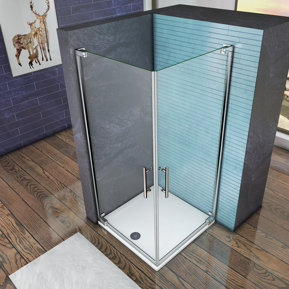 90x90 80x80 Eckeinstieg Eckdusche Duschkabine Glas Höhe: 185cm