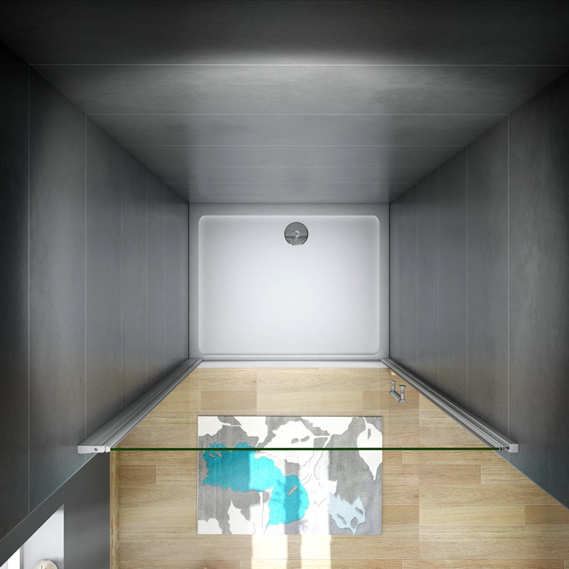 Drehtür Dusche Nische 100 x 185 cm Duschtür ESG Glas