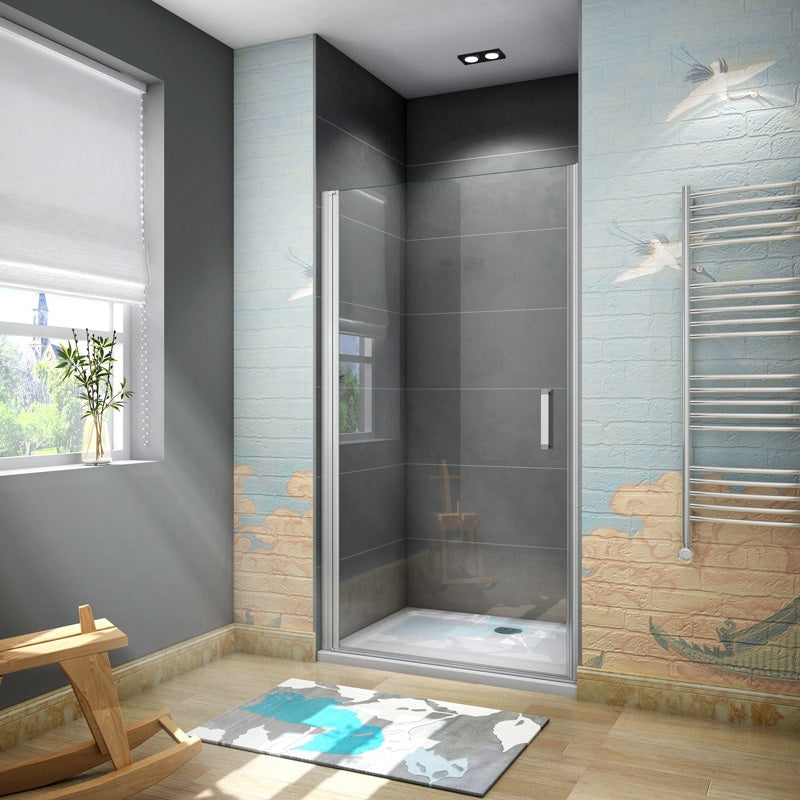 Drehtür Dusche Nische 100 x 185 cm Duschtür ESG Glas