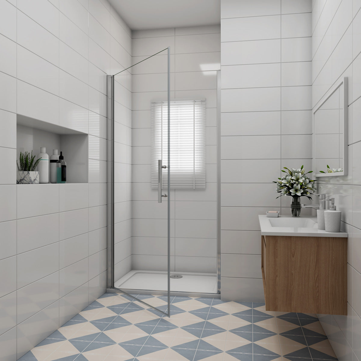 Drehtür dusche 90 x 180 cm Duschtür Nische NANO Glas