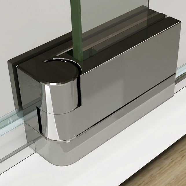 Duschtür Drehtür mit Festteil 100 cm Nische Dusche 8mm NANO Glas H.195 cm